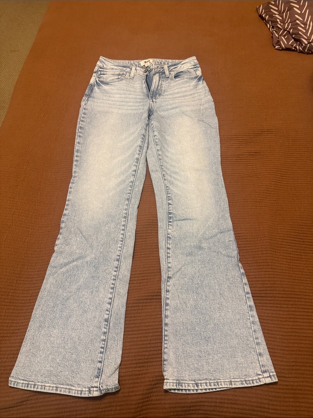 SO Light Wash Flare Jeans in Pale Blue